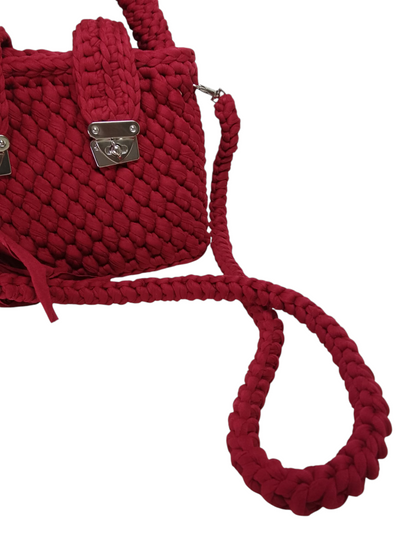 Bolso granate elegante en trapillo pluma
