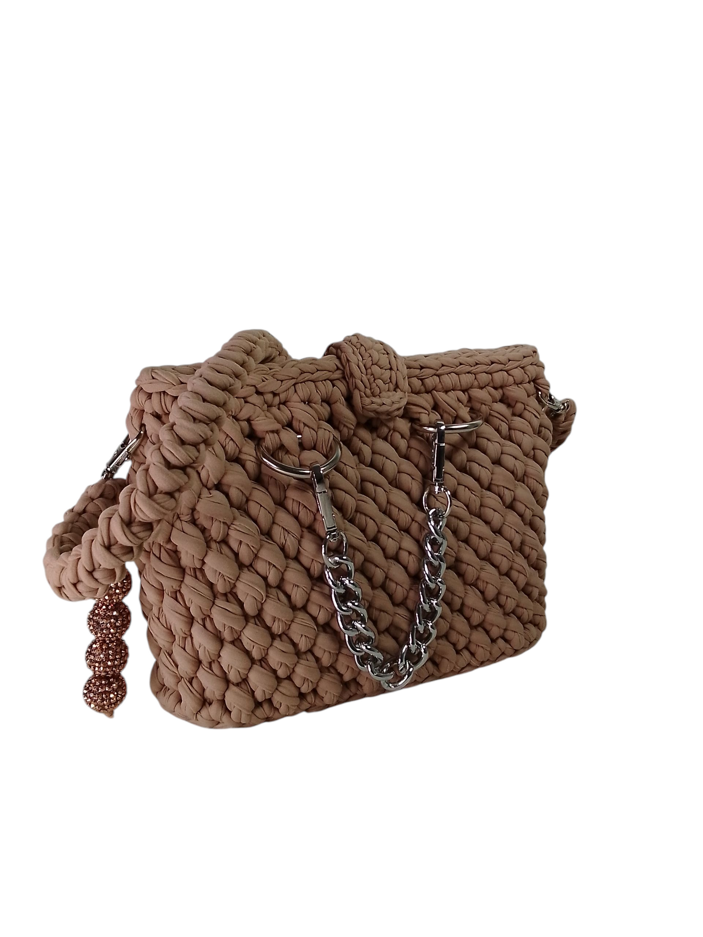 Bolso beige elegante hecho a mano. Bolso ligero handmade