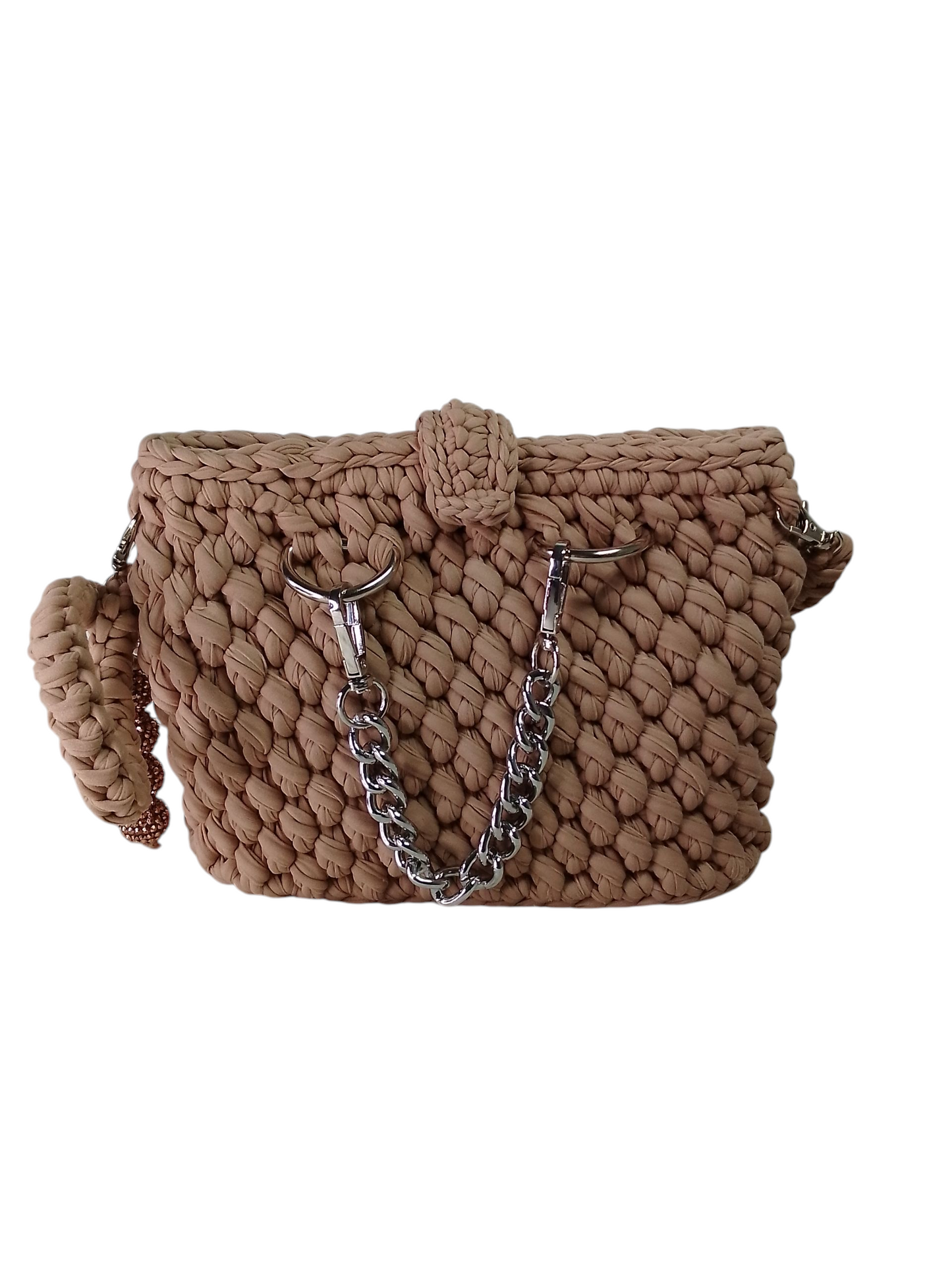 Bolso beige elegante hecho a mano. Bolso ligero handmade
