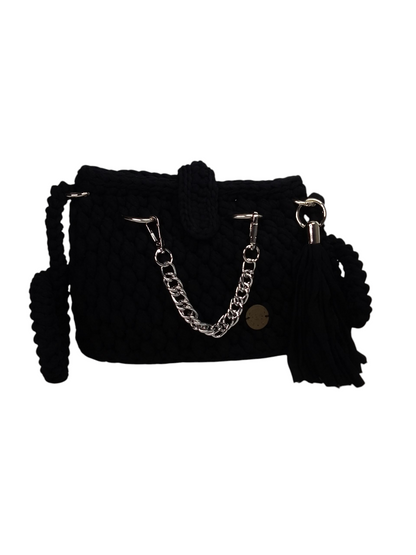 Bolso elegante negro hecho a mano