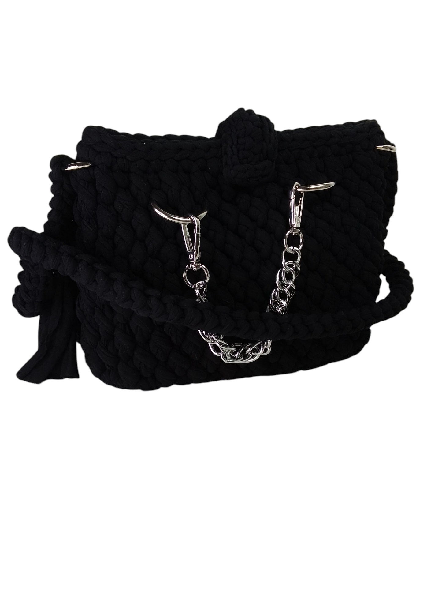 Bolso elegante negro hecho a mano