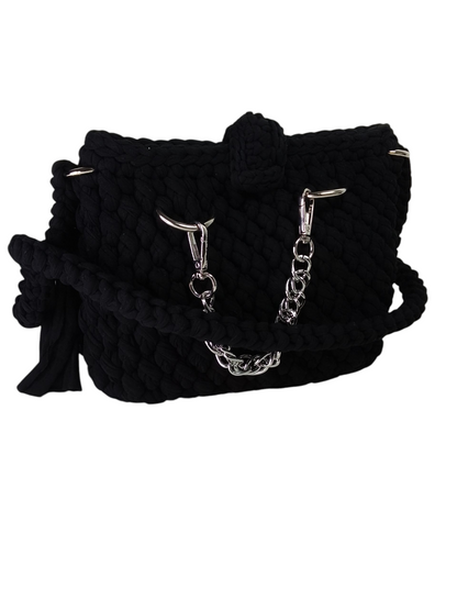 Bolso elegante negro hecho a mano