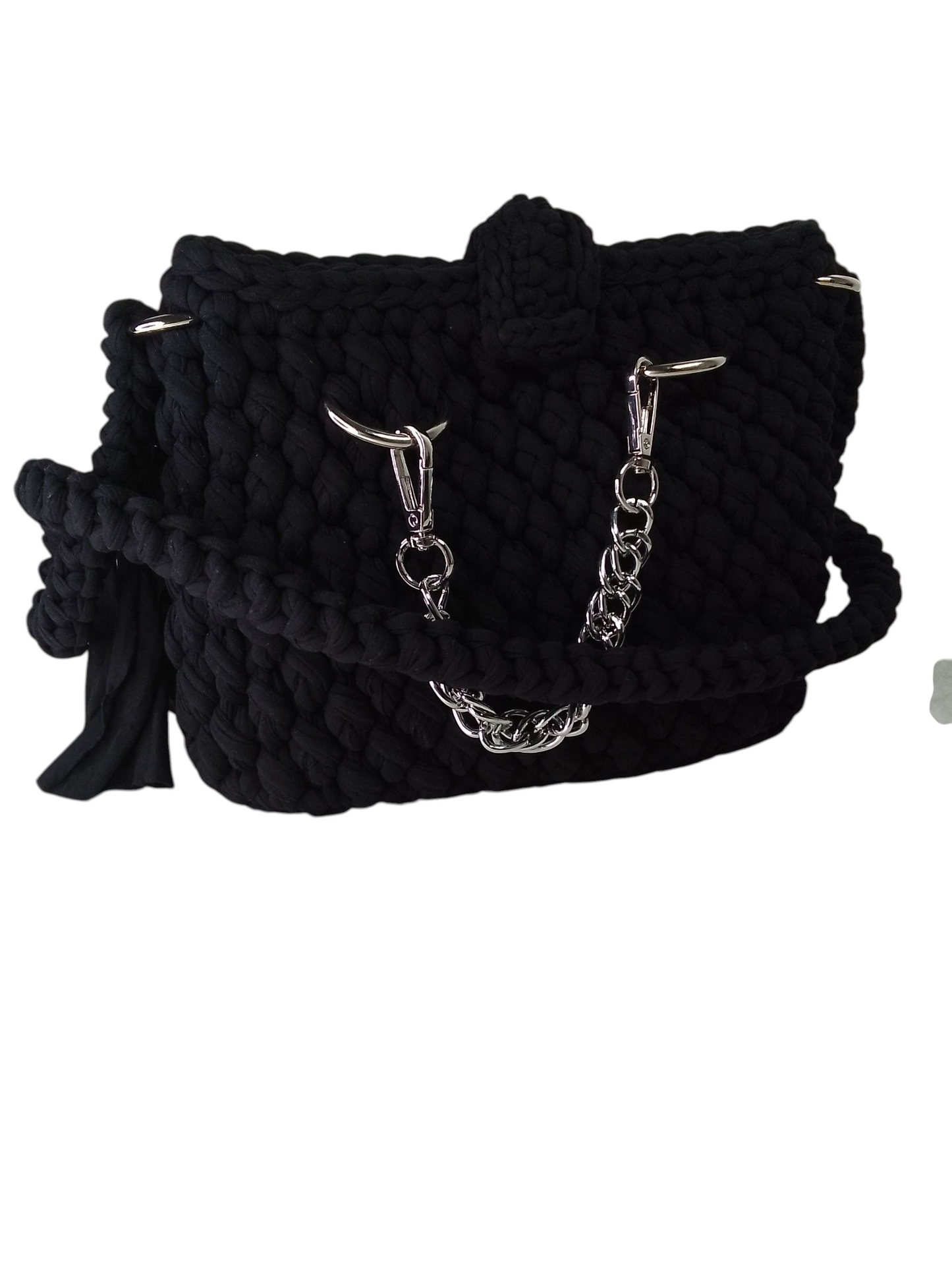 Bolso elegante negro hecho a mano