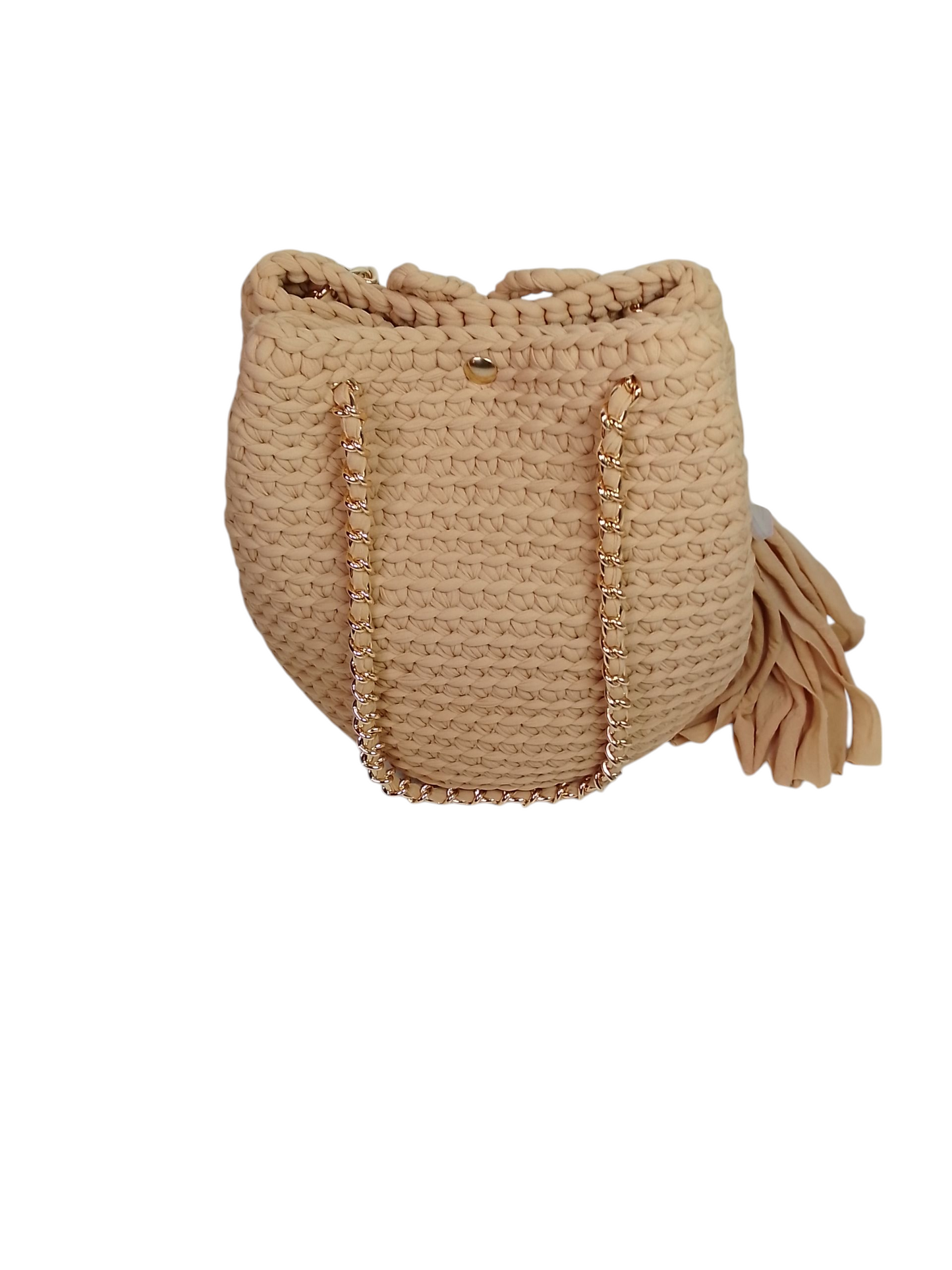 Bolso cubo beige.
