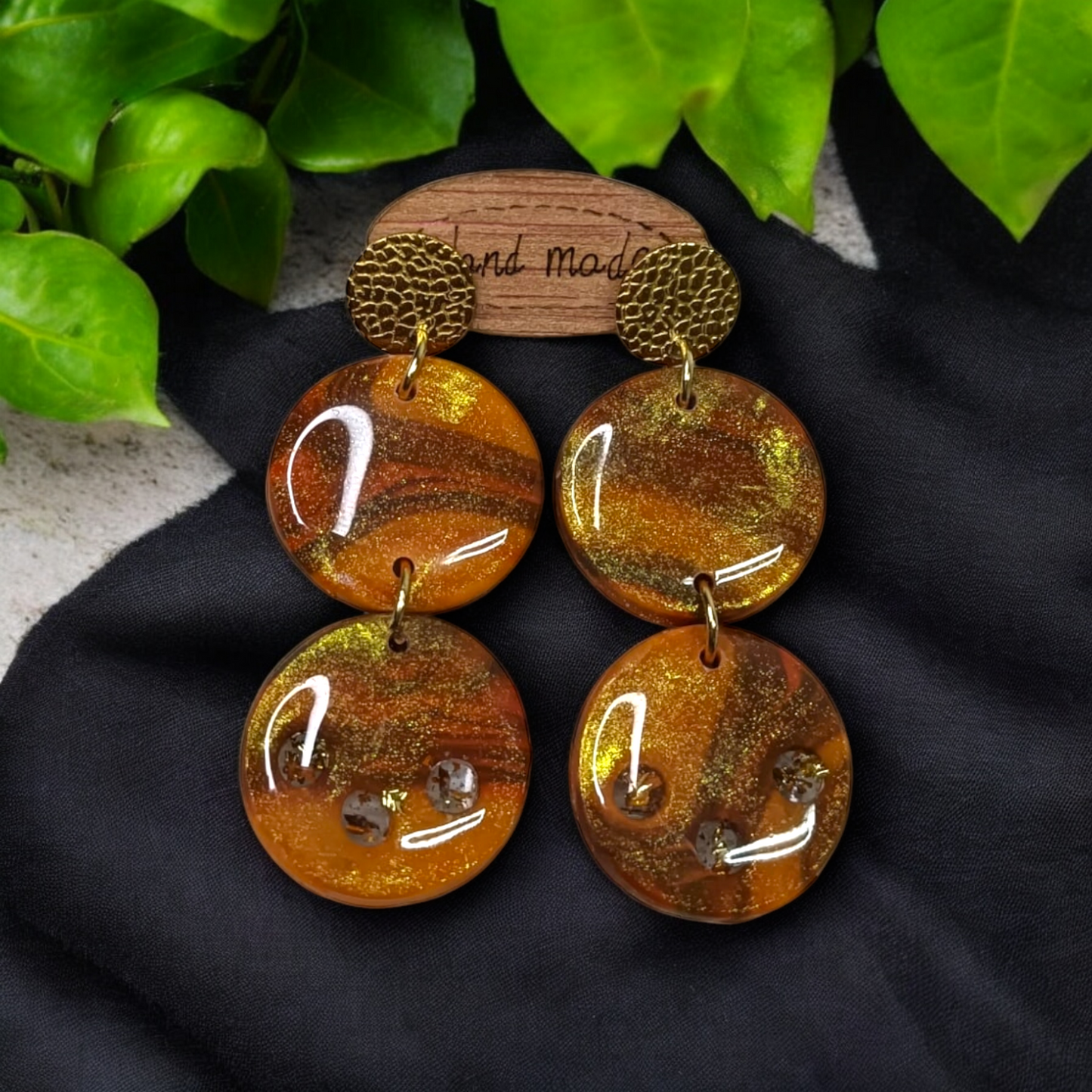 Pendientes tonos marrones y dorados