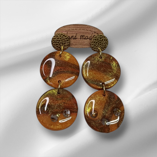 Pendientes tonos marrones y dorados