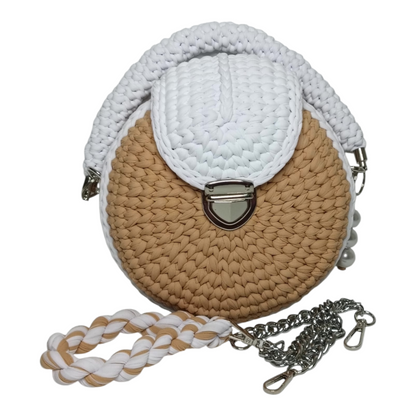 Bolso Lyssny blanco y beige