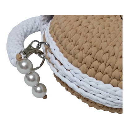 Bolso Lyssny blanco y beige