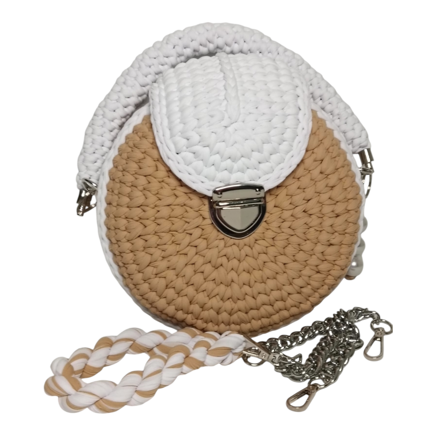 Bolso Lyssny blanco y beige