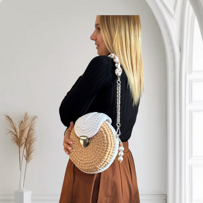 Bolso Lyssny blanco y beige