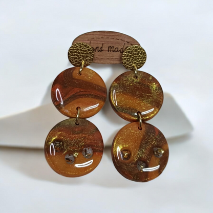 Pendientes tonos marrones y dorados
