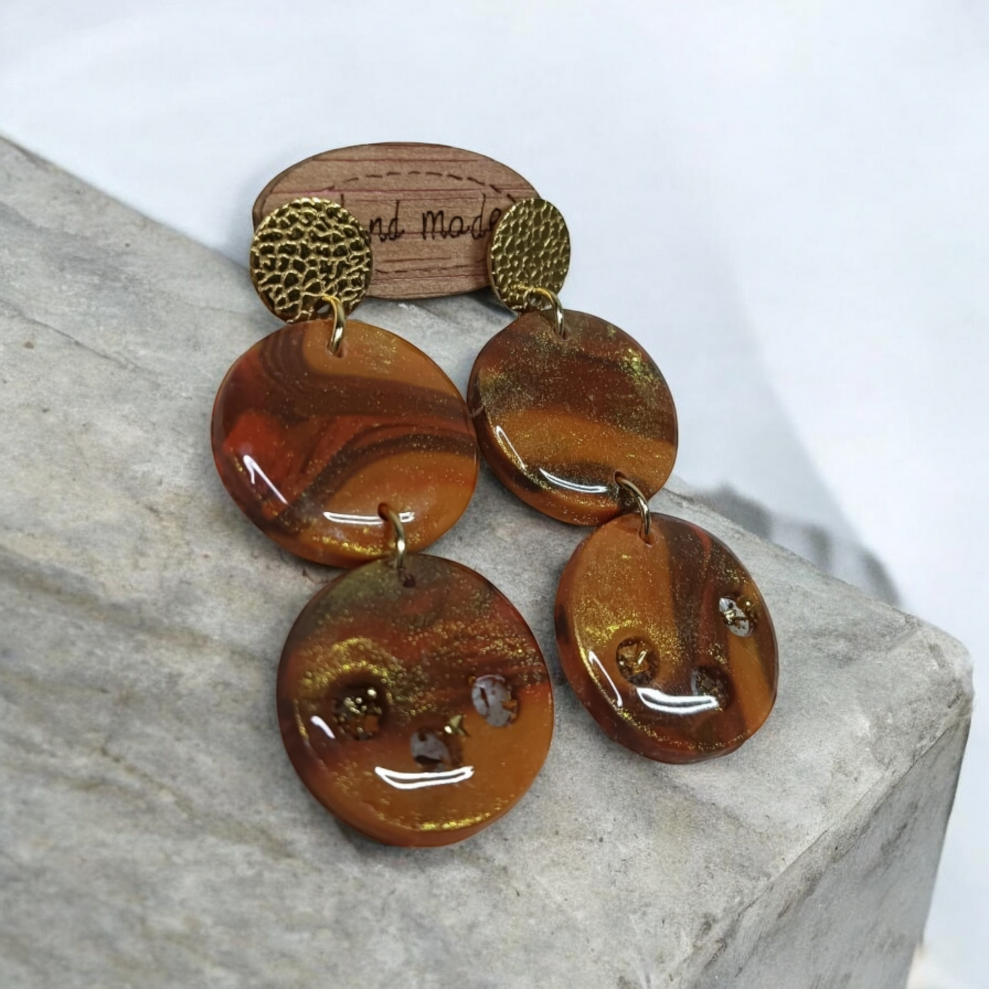 Pendientes tonos marrones y dorados