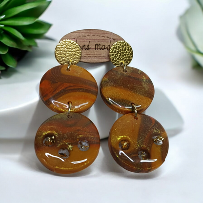 Pendientes tonos marrones y dorados